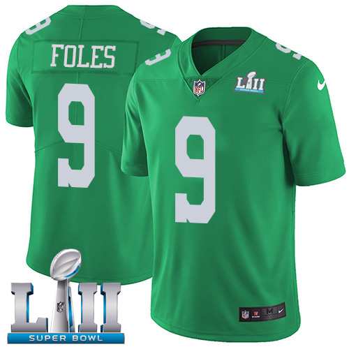 Nike Eagles #9 Nick Foles Green Super Bowl LII Men's Stitched NFL Limited Rush Jersey - Click Image to Close